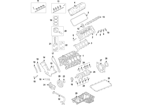 2019 Ford E-350 Super Duty Engine Parts, Mounts, Cylinder Head & Valves, Camshaft & Timing, Variable Valve Timing, Oil Pan, Oil Pump, Adapter Housing, Balance Shafts, Crankshaft & Bearings, Pistons, Rings & Bearings Adapter Seal Diagram for AL3Z-8255-A