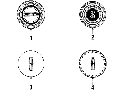 1993 Lincoln Mark VIII Wheel Covers & Trim Center Cap Diagram for F3LY-1130-C
