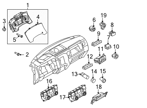 2013 Ford F-150 Traction Control Components Dash Control Unit Diagram for DL3Z-19980-A