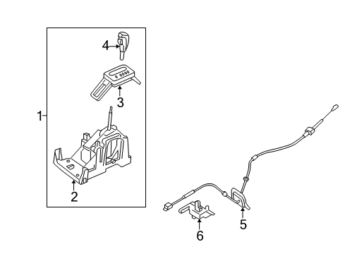 2009 Ford Taurus Gear Shift Control - AT Shift Control Cable Diagram for 8G1Z-7E395-C