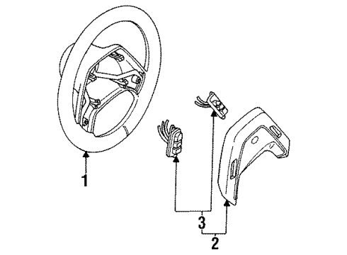 1993 Ford F-250 Cruise Control System Horn Pad Diagram for F2TZ-13A805-F