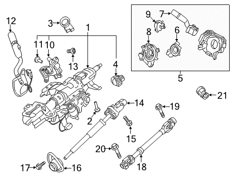 2020 Ford F-250 Super Duty Gear Shift Control - AT Center Shaft Bolt Diagram for -N808684-S101