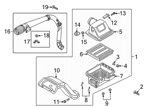 2021 Ford F-150 Air Intake Lower Housing Diagram for HL3Z-9A612-A