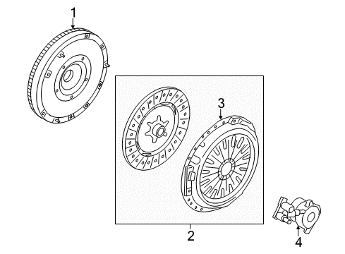 2013 Ford Fusion Clutch & Flywheel Hub & Bearing Diagram for DG9Z-7A564-B