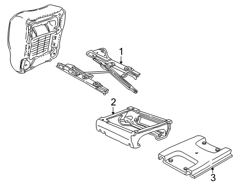 1992 Ford E-250 Econoline Tracks & Components Seat Support Diagram for F2UZ1662527A