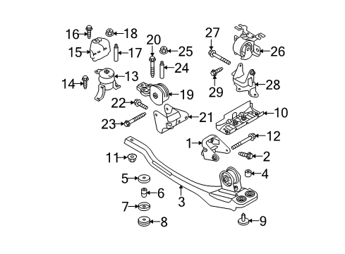 2009 Ford Escape Engine & Trans Mounting Bracket Diagram for 9L8Z-6061-A
