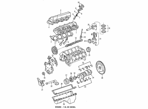 1994 Ford F-350 Engine Oil Cooler Valves Diagram for F3TZ6505B