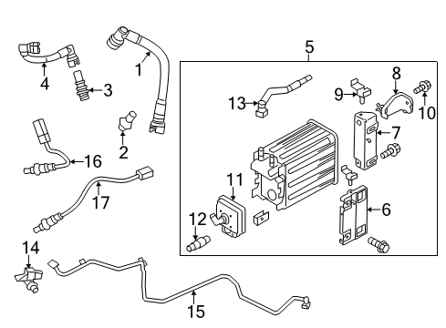 2012 Ford F-150 Powertrain Control Vent Hose Diagram for BL3Z-6A664-A