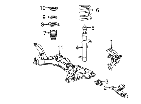 2007 Ford Focus Front Suspension Components, Lower Control Arm, Stabilizer Bar Spring Diagram for 6S4Z-5310-D