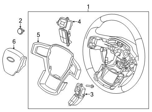 2019 Ford F-150 Steering Wheel & Trim Steering Wheel Diagram for HL3Z-3600-DB