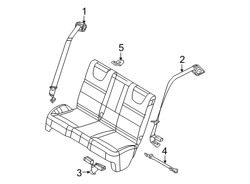 2009 Ford Focus Seat Belt Retractor Assembly Diagram for 9S4Z-63611B09-AA