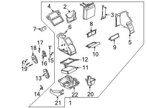 2001 Ford Focus A/C Evaporator & Heater Components Housing Assembly Diagram for 6S4Z-18478-BB