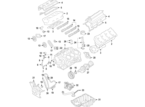 2017 Ford Mustang Engine Parts, Mounts, Cylinder Head & Valves, Camshaft & Timing, Variable Valve Timing, Oil Pan, Oil Pump, Balance Shafts, Crankshaft & Bearings, Pistons, Rings & Bearings Pulley Diagram for BR3Z-6312-D