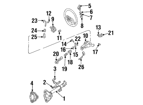 1989 Ford Aerostar Ignition Lock Pivot Pin Diagram for E2LY-3D739-B