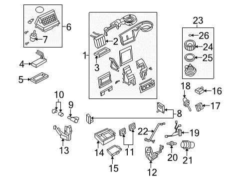 2005 Mercury Mountaineer A/C Evaporator & Heater Components Blower Assembly Diagram for 1L2Z-19805-EB