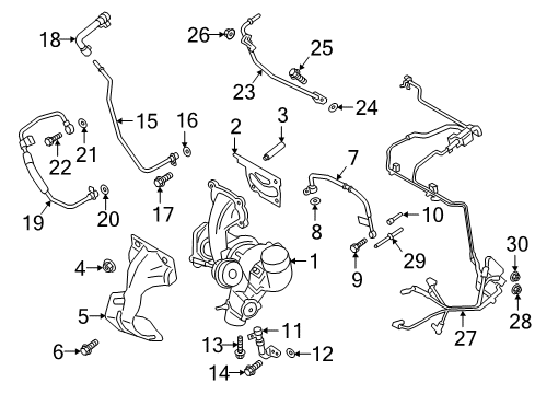 2018 Ford Focus Turbocharger Turbocharger Stud Diagram for -W704474-S437