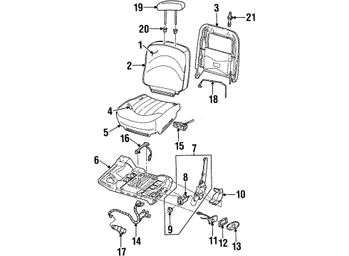 1997 Ford Crown Victoria Power Seats Control Sensor Diagram for F3LY-14C718-A