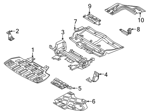 2020 Ford Expedition Under Cover & Splash Shields Side Shield Diagram for FL3Z-16055-A