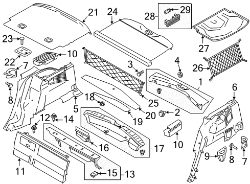 2015 Ford C-Max Bulbs Accessory Tray Diagram for DM5Z-6111600-BA
