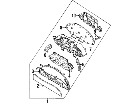 2001 Mercury Cougar Cluster & Switches Cluster Assembly Diagram for 1S8Z-10849-PA