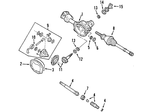 2007 Ford Ranger Front Axle, Differential, Drive Axles, Propeller Shaft Drive Shaft Diagram for XL2Z-4A376-AA