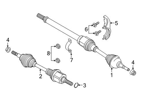 2020 Lincoln Continental Drive Axles - Front Axle Assembly Diagram for G3GZ-3B436-A