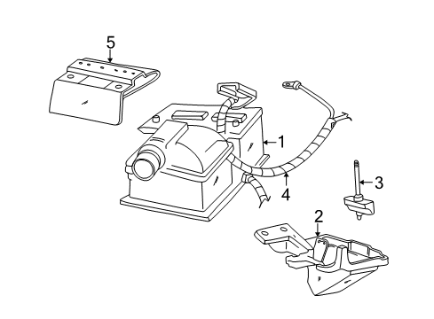 2004 Mercury Monterey Battery Cable Assembly Diagram for 3F2Z-14300-AA