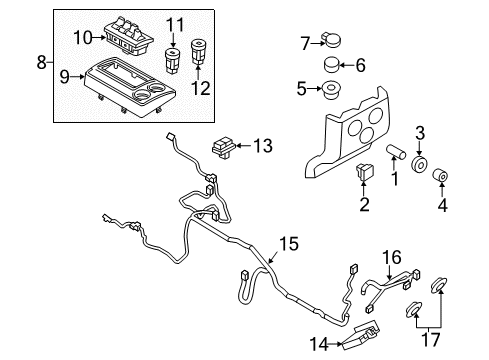 2010 Ford F-150 Front Console Module Wire Diagram for AL3Z-14E076-A