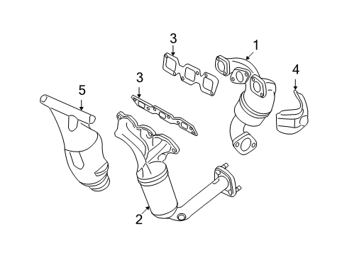 2006 Mercury Milan Exhaust Manifold Manifold With Converter Diagram for 6E5Z-5G232-AA