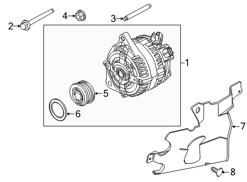 2011 Ford Mustang Alternator Pulley Diagram for BR3Z-10344-A
