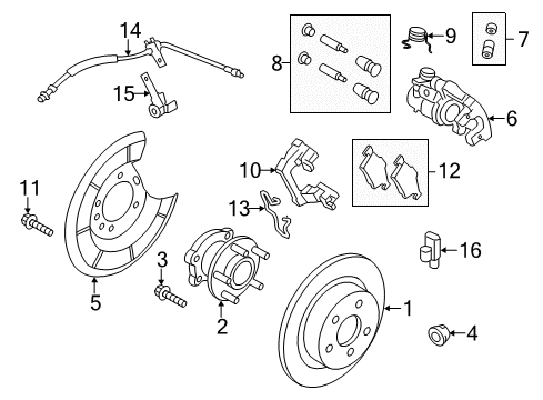 2014 Ford Escape Anti-Lock Brakes Rotor Diagram for CV6Z-2C026-C