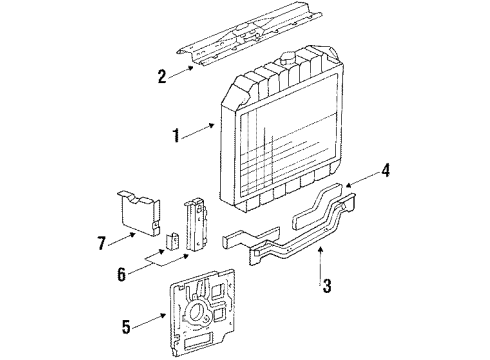 1987 Ford E-350 Econoline Radiator & Components, Radiator Support Reinforcement Diagram for E8UZ8A281C