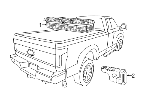 2017 Ford F-250 Super Duty Storage Compartment Storage Box Diagram for VHC3Z-17N004-A