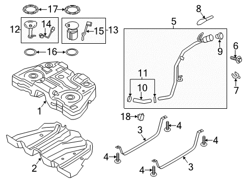2016 Ford Fusion Senders Filler Pipe Clip Diagram for DG9Z-9A317-A