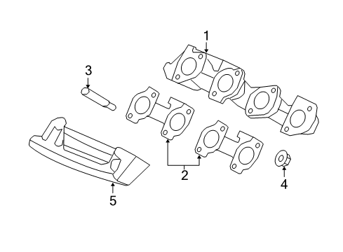 2010 Ford F-150 Exhaust Components, Exhaust Manifold Heat Shield Diagram for 9L3Z-9Y427-B