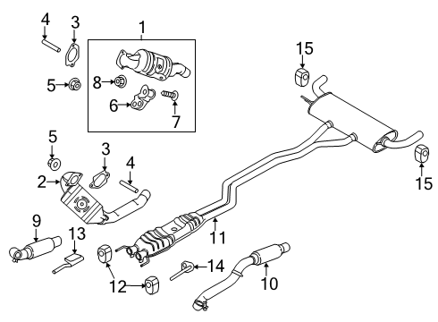 2019 Lincoln Nautilus Exhaust Components Front Pipe Diagram for F2GZ-5G203-H