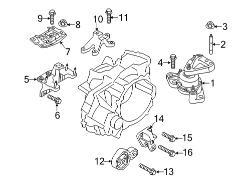 2017 Ford Explorer Engine & Trans Mounting Lower Bracket Diagram for BB5Z-6031-A