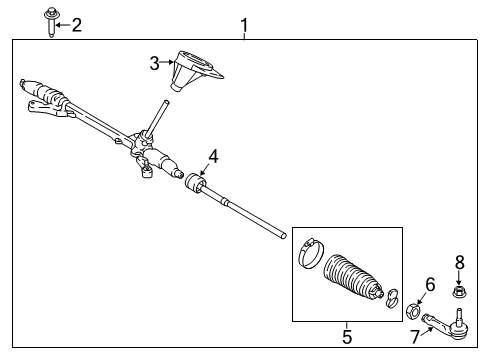2019 Ford EcoSport Steering Column & Wheel, Steering Gear & Linkage Gear Assembly Diagram for GN1Z-3504-G
