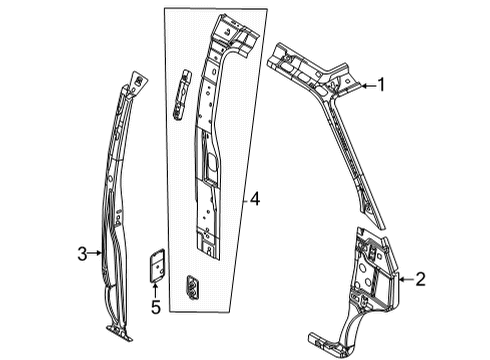 2019 Ford E-350 Super Duty Hinge Pillar Inner Lock Pillar Reinforcement Diagram for F2UZ-3728393-A