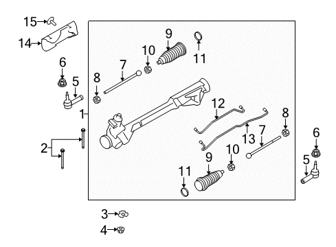2010 Lincoln MKT Steering Column & Wheel, Steering Gear & Linkage Outer Tie Rod Diagram for 9G1Z-3A130-A