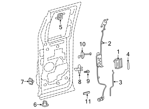 2004 Ford F-150 Door & Components Bracket Bolt Diagram for -N806738-S36