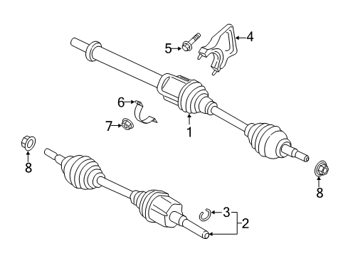 2017 Ford Escape Drive Axles - Front Axle Assembly Diagram for CV6Z-3B436-AN