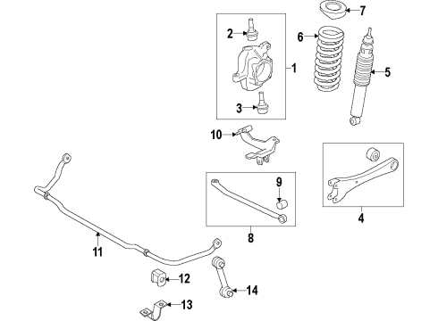 2014 Ford F-350 Super Duty Front Axle, Stabilizer Bar, Suspension Components Front Hub Diagram for DC3Z-1104-B