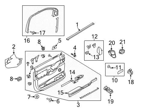 2020 Ford Expedition Interior Trim - Front Door Front Cover Diagram for JL1Z-17K709-AA