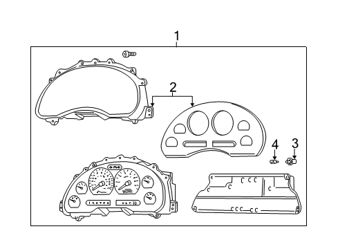 2001 Ford Mustang Bulbs Cluster Assembly Diagram for 1R3Z-10849-BA