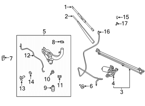 2021 Ford F-150 Wipers Washer Reservoir Nut Diagram for -W520512-S442