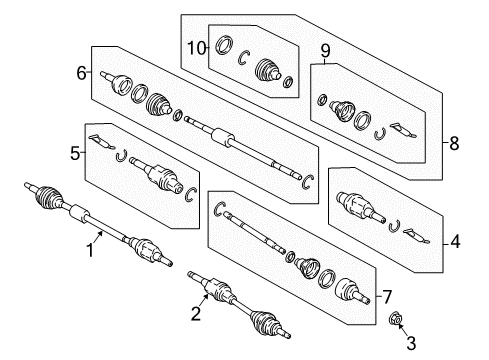 2019 Ford EcoSport Drive Axles - Front Outer Joint Diagram for GN1Z-3B436-W