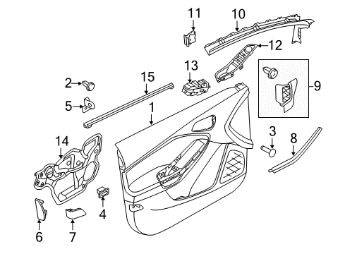 2018 Ford Focus Interior Trim - Front Door Water Shield Diagram for BM5Z-58237A05-A