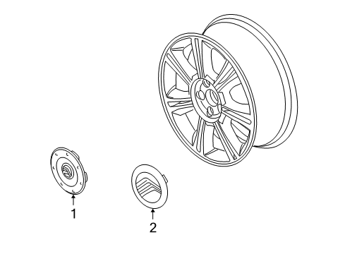 2008 Mercury Sable Wheel Covers & Trim Center Cap Diagram for 8A4Z-1130-A