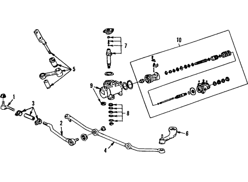 1994 Lincoln Town Car P/S Pump & Hoses, Steering Gear & Linkage Return Hose Diagram for F1VY-3A713-D